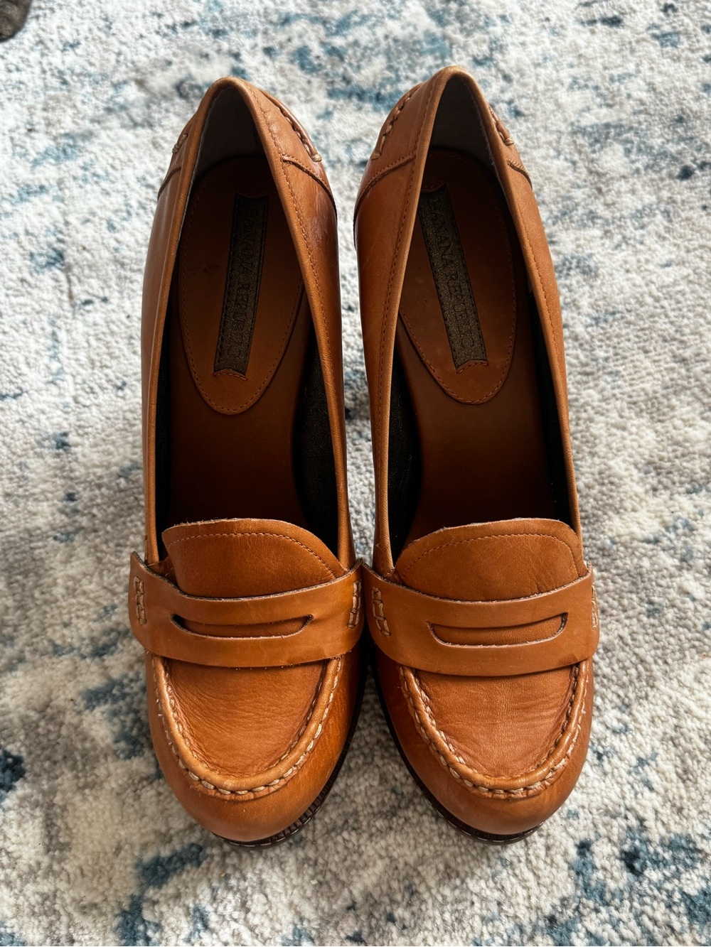 Banana Republic Women's Cognac Leather Penny Loafers